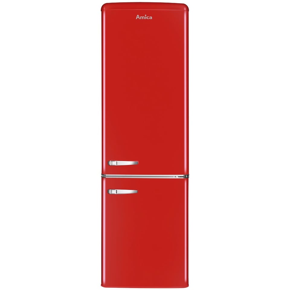 image 1 of Amica FKR29653R 244litre Fridge Freezer Class F Red