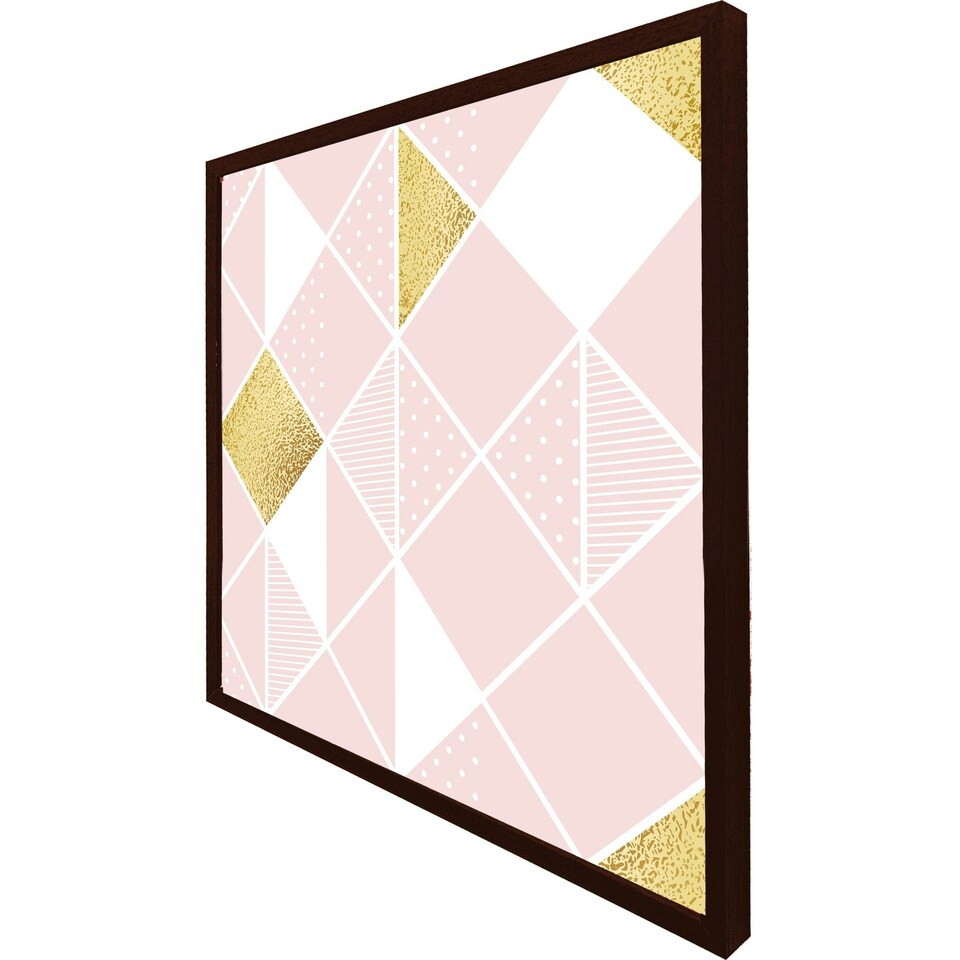 image 1 of Pink & gold geometric (Picture Frame) Black | XL