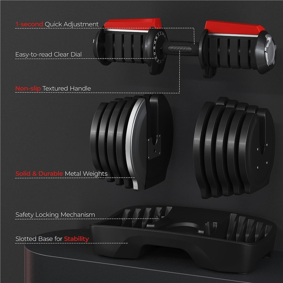image 1 of Yaheetech 2kg-40kg Quick-adjust Dumbbell