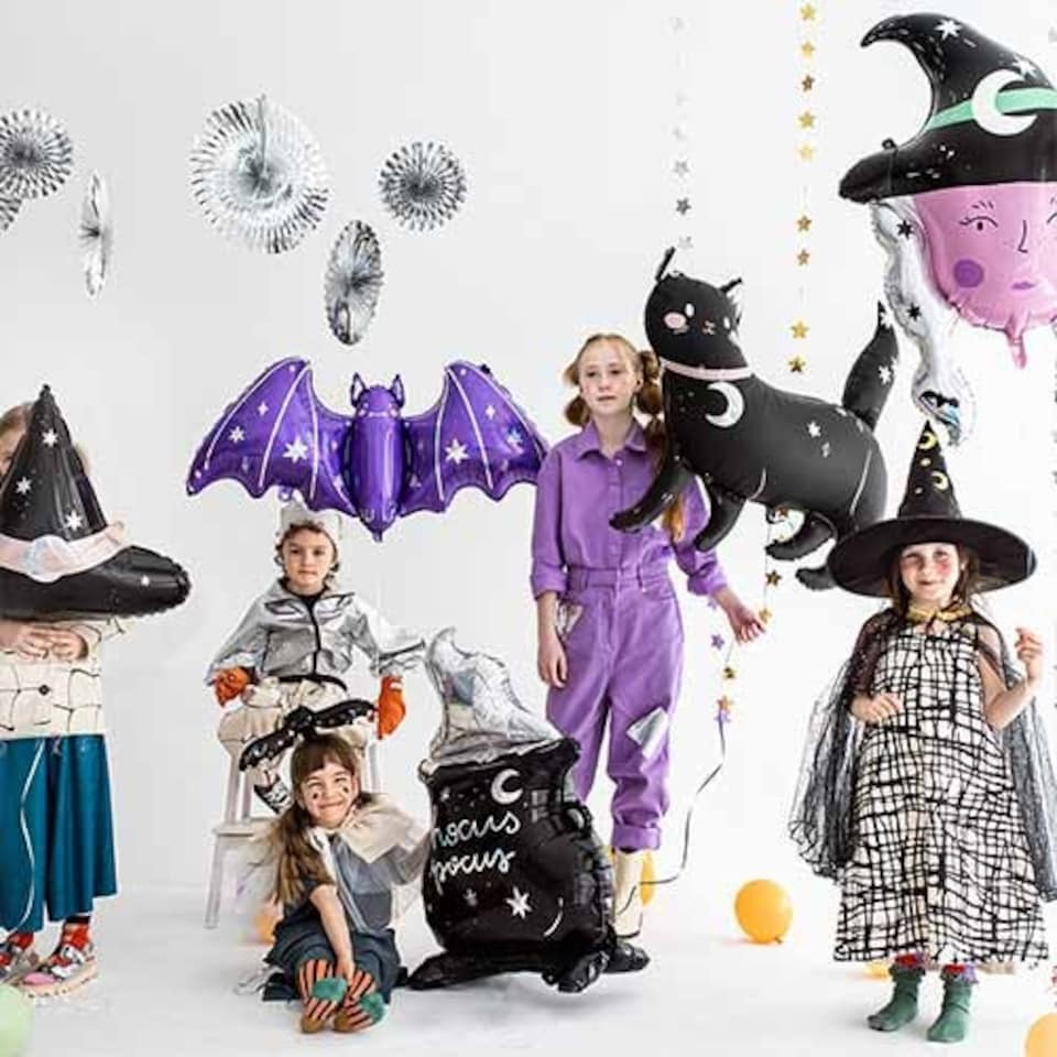 image 1 of Vibrant Purple Bat Halloween Giant Helium Foil Balloon 119cm / 47 in