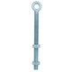 image 7 of Swing Gate Long Eye Bolts Hinge + Nuts Adjustable Zinc Plated 16 x 150mm 4pc Silver