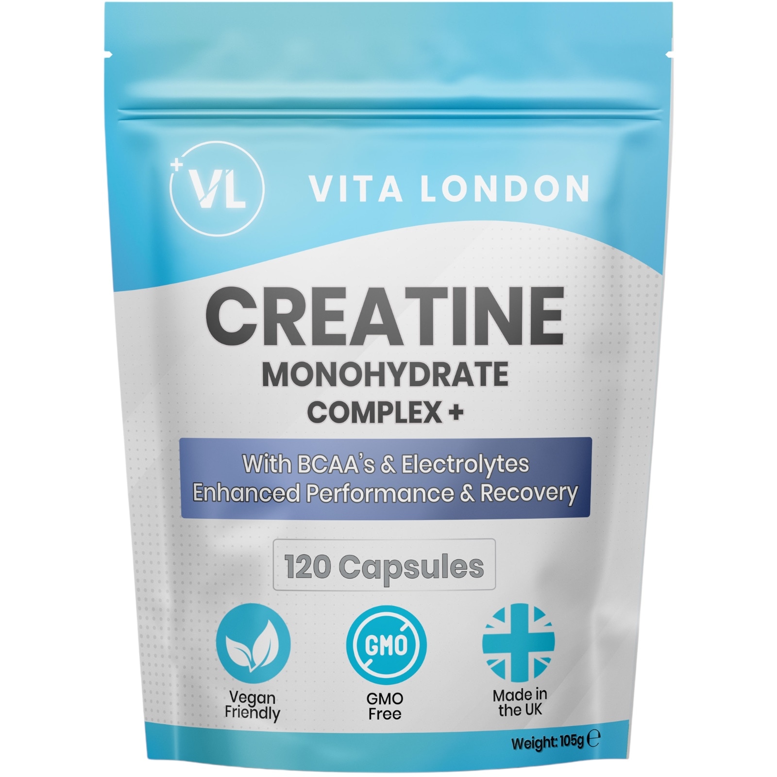 Creatine Monohydrate Complex Capsules + BCAAs & Electrolytes - 2000mg - 120 Capsules