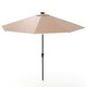 image 3 of COSTWAY 290 cm Solar Patio Parasol Umbrella 96 LED Lights Beige Cream