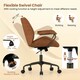 image 2 of COSTWAY Office Chair Mid Century Swivel Computer Desk Chair Brown Brown