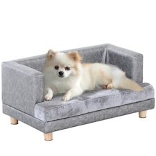 PawHut Dog Sofa Pet Lounge Bed w/ Anti-slip Legs for Small-Sized Dogs - Grey