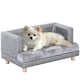 image 6 of PawHut Dog Sofa Pet Lounge Bed w/ Anti-slip Legs for Small-Sized Dogs - Grey