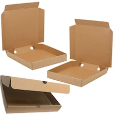 50 x 14" Pizza Boxes Plain Brown Postal Box Takeaway Style Boxes | Brown