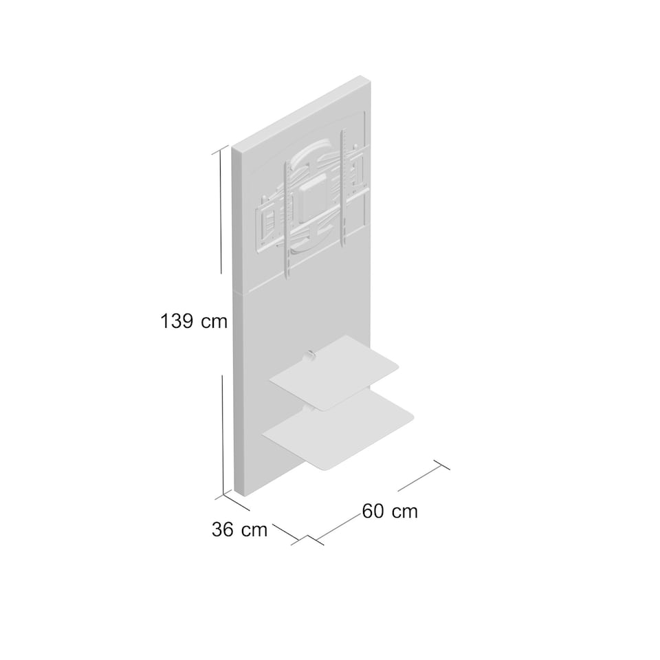 image 1 of Mercury with 2 shelves in raw mdf with bracket Cream | Raw MDF