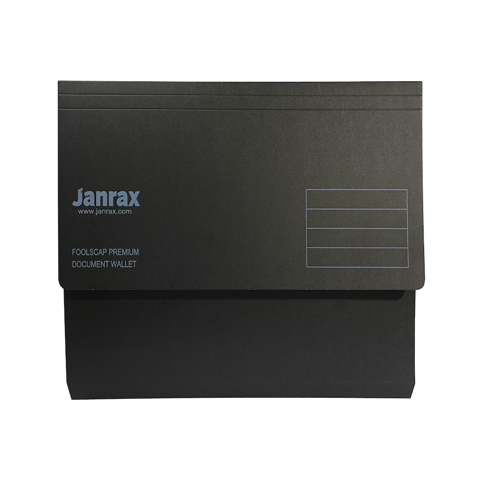image 1 of Pack of 10 Black Card Premium Foolscap Document Wallets