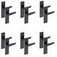 image 1 of Golden Grace 6 Pairs of Victorian Straight Handle Latch Door Handles in Matt Black with 120mm x 40mm Backplate Black