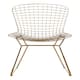 image 1 of Interiors by Premier Gold Metal Grid Frame Wire Chair, Comfortable Seating Garden Wire Chair, Easy Cleaning Wire Frame
