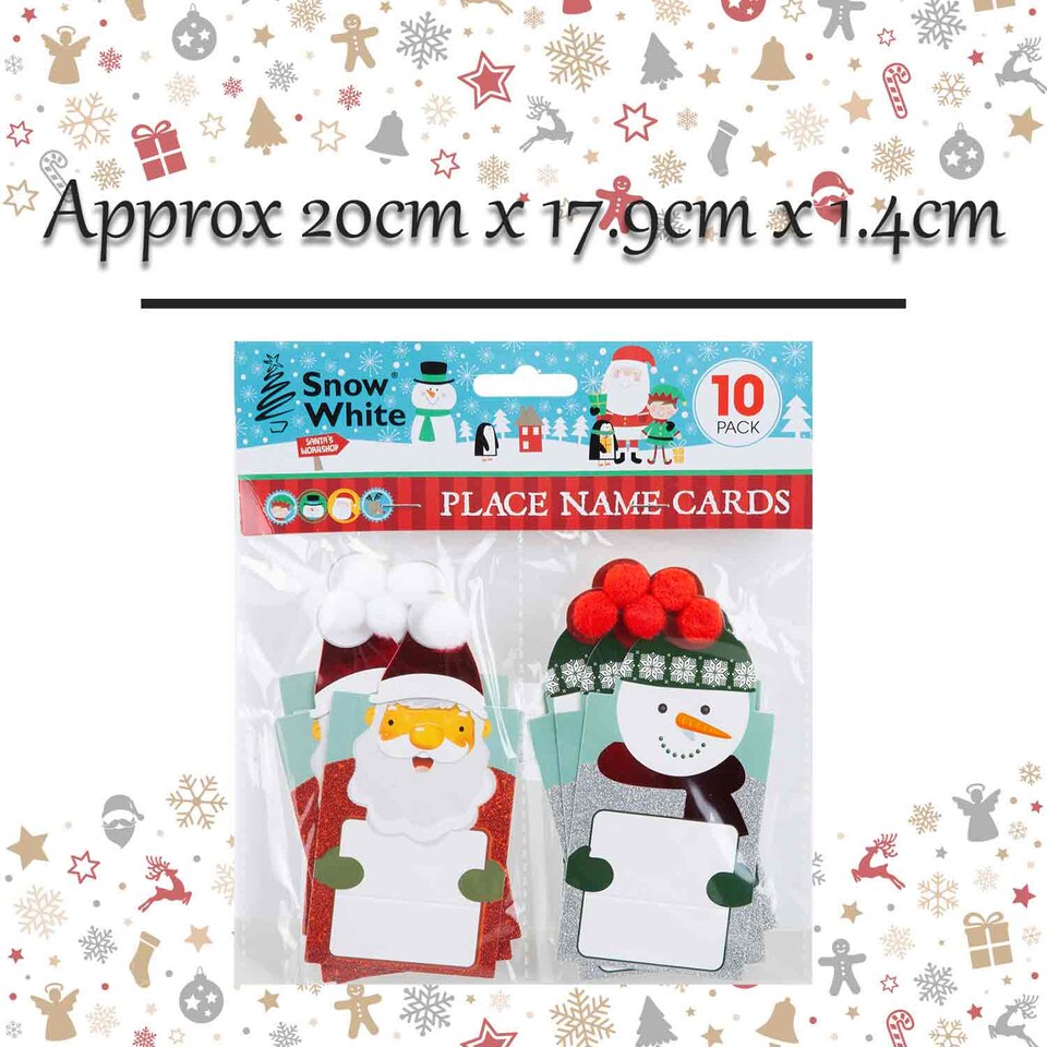image 1 of vfm-estore Christmas Place Name Cards Table Markers - Set of 10, 20 x 17.9 x 1.4 cm