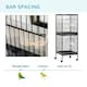 image 6 of PawHut 2 In 1 Large Bird Cage Aviary with Wheels, Slide-out Trays Wood Perches