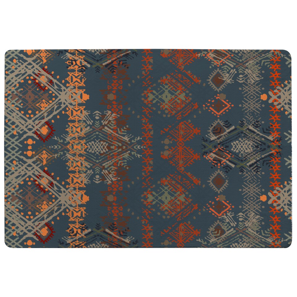 image 1 of Ethnic Boho Distressed Pattern Rug | Multi