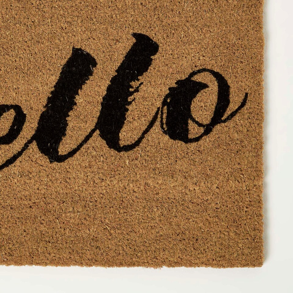 image 1 of Homescapes Hello Coir Doormat - 60 x 40 cm