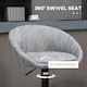 image 4 of HOMCOM Modern Bar Stools Set of 2, Height Adjustable Swivel Barstools, PU Leather Upholstered Bar Chair with Backrest, Armrests and Footrest for Breakfast Bar, Counter, Kitchen, Light Grey