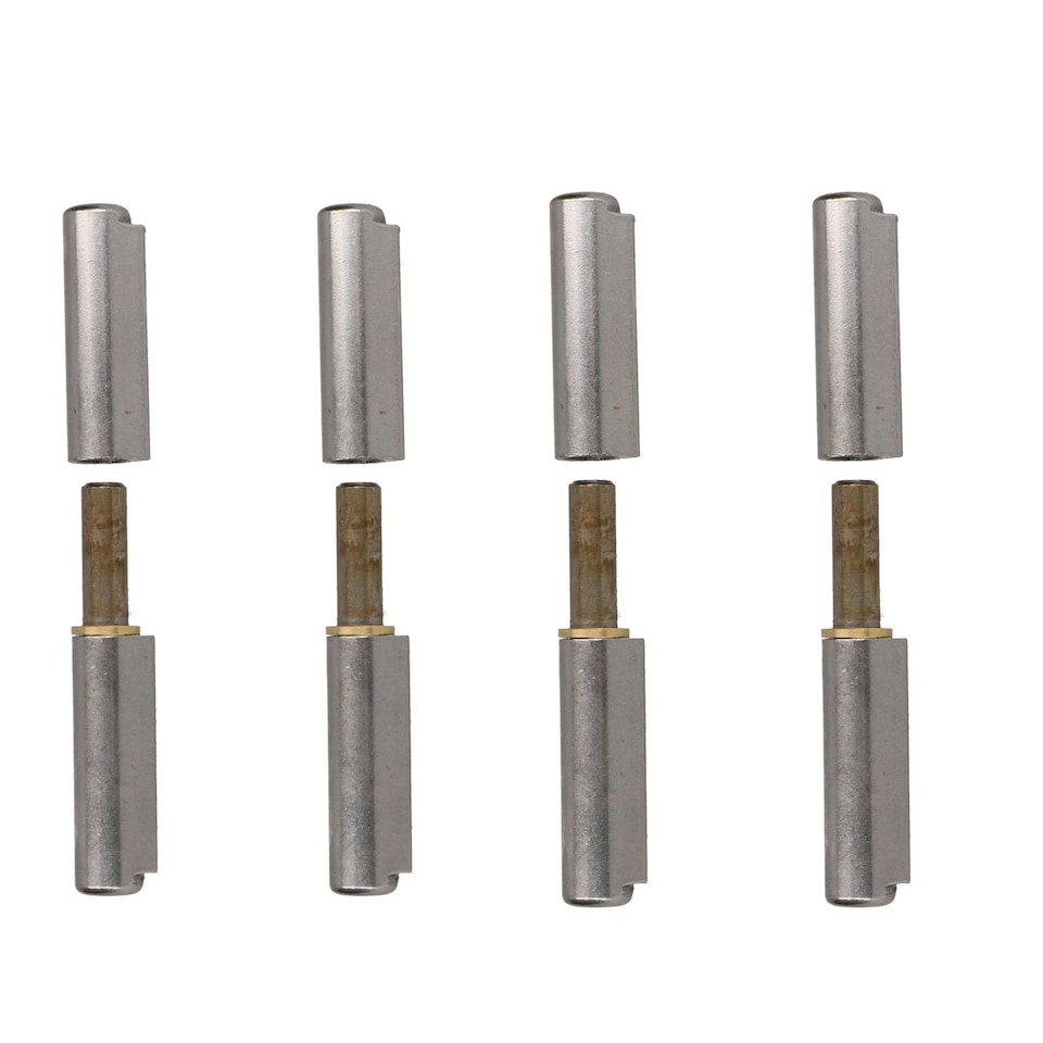 image 1 of Lift Off Bullet Hinge Weld On Brass Bush 18x135mm Heavy Duty Door Hatch 4PK Silver
