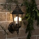 image 1 of ValueLights Mayfair Antique Brass Outdoor Security Wall Light Lantern