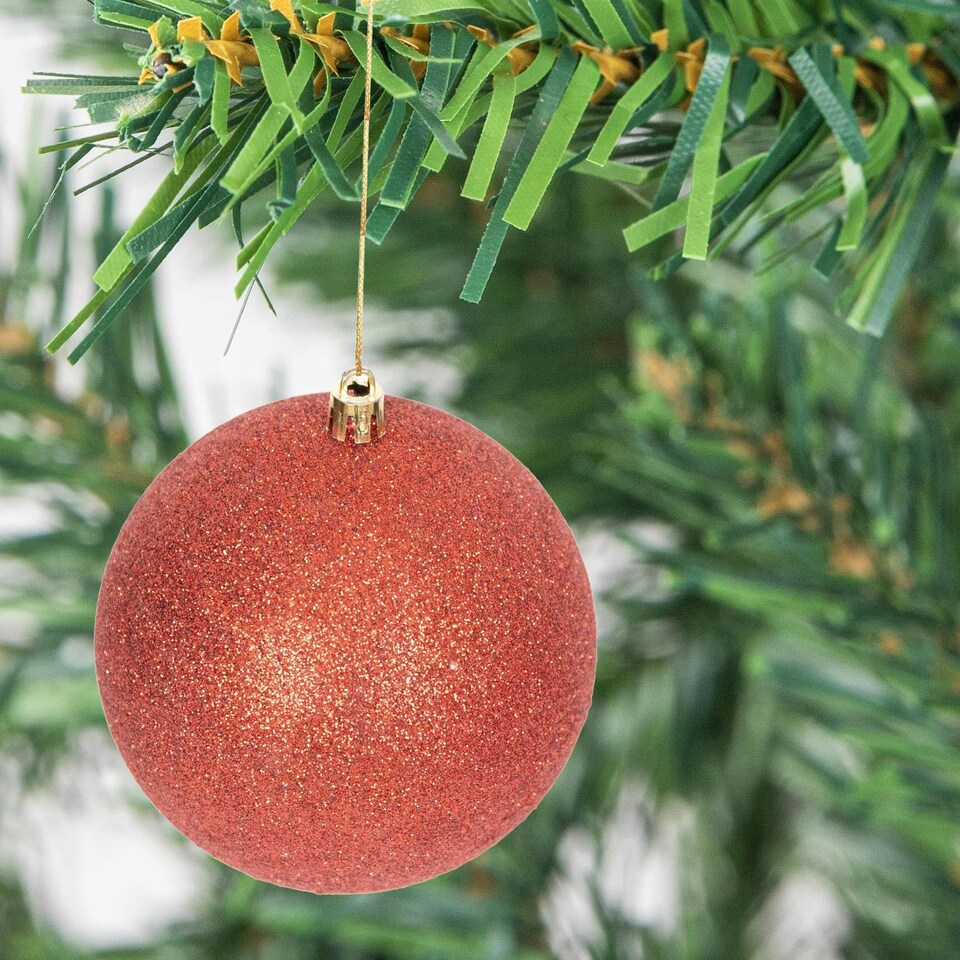 image 1 of 100mm/6Pcs Christmas Baubles Shatterproof Dark Red,Tree Decorations