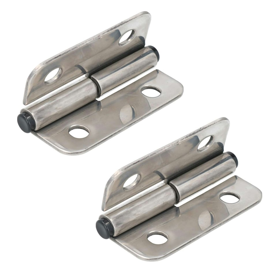 image 1 of Stainless Steel Lift Off Leaf Hinge Right 76x100mm Heavy Duty Door Hatch 2PK Silver