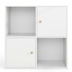 image 10 of COSTWAY 4-Cube Storage Organizer w/2 Cabinets White White