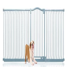 Bettacare Curved Top Dog Gate, 234cm - 243cm, Matt Grey, Pressure Fit Pet Gate for Dog and Puppy, Pet and Dog Barrier | Grey