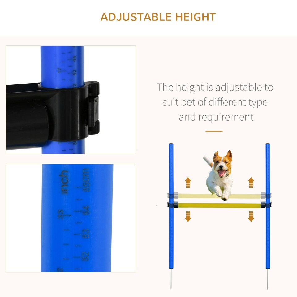 image 1 of PawHut Pet Agility Training Equipment Dog Play Run Jump (Poles + Hurdle + Tunnel