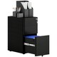 image 1 of Vinsetto Steel Filing Cabinet with Lock and Wheels for Home Office, Black 