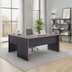 image 2 of Adore Rio Anthracite Grey Corner Desk with Oak Trim - Large Reversible Office Desk Grey