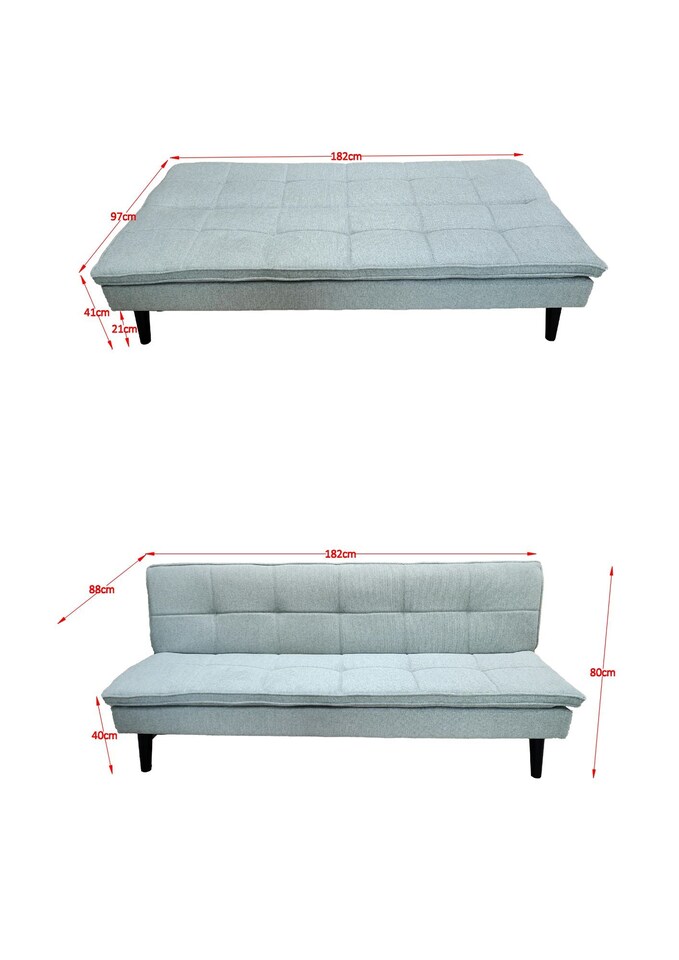 image 1 of The Fermo 2 Seater Sofa Bed in Grey, Silver or Navy | Grey | One Size