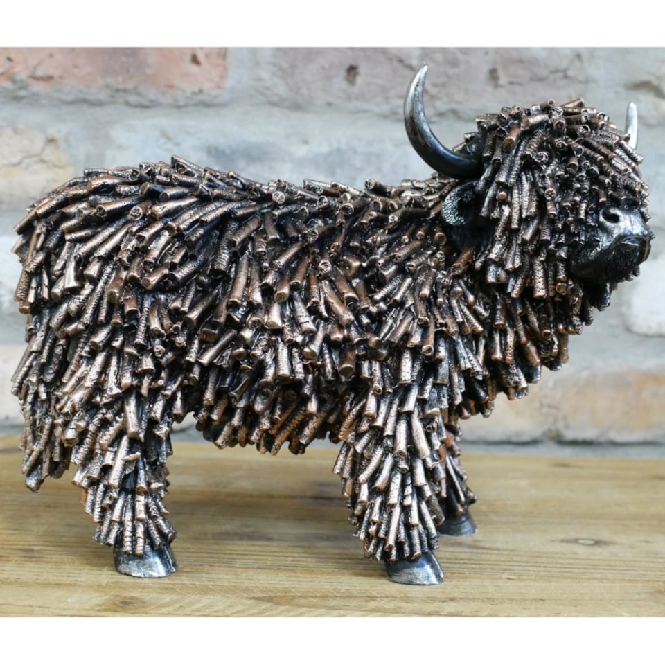image 1 of Gifts Direct 2 U Bronzed Highland Cow Ornament Bronze