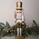 image 1 of 30cm Wooden Christmas Nutcracker Soldier Decoration with White Body and Shoes