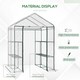 image 8 of Outsunny Walk In Greenhouse Garden Clear PVC Frame Shelves Reinforced Plant Grow