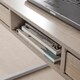 image 6 of Office Desk Concrete Effect Workstation 2 Drawer Shelf Storage Black Metal Legs | Brown