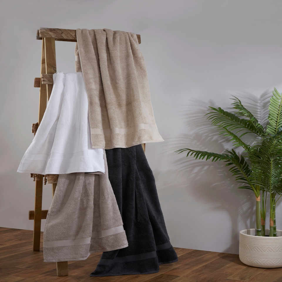 image 1 of 100% Cotton Charcoal Hand Towels (Pack of 4) Black | Charcoal | Hand towel