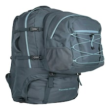 Mountain Warehouse Traveller Rucksack Durable Hiking Travel Backpack - 80 L Blue