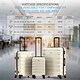 image 3 of Flight Knight 25" 4 Wheel ABS Hard Case Medium Suitcase 100+ Airlines Approved - easyJet, British Airways, Ryanair, Jet2, Emirates & Many More - Check-in | Cream | Cream/Black | Medium