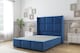 image 1 of Sloomy Beaumont Navy Plush Divan Bed Base 2 Drawers Foot-End With 54 Inch Wingback Headboard & 12 Inch Matching Footboard | Blue | Navy | Small Double | 1