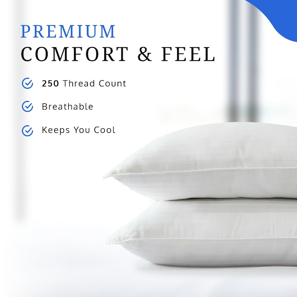 image 1 of Covers&All Down Alternative Pillows Queen Size Set of 2, Pillows For Sleeping, x, White