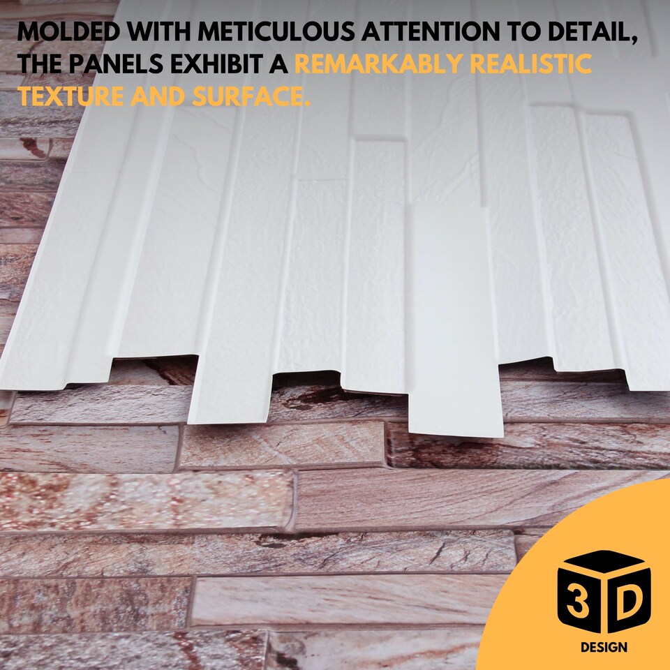 image 1 of NOVECRAFTO Rose Marble Slim Stone Brick 3D Wall Panels (96cm x 48cm) DIY PVC Plastic Cladding Panels