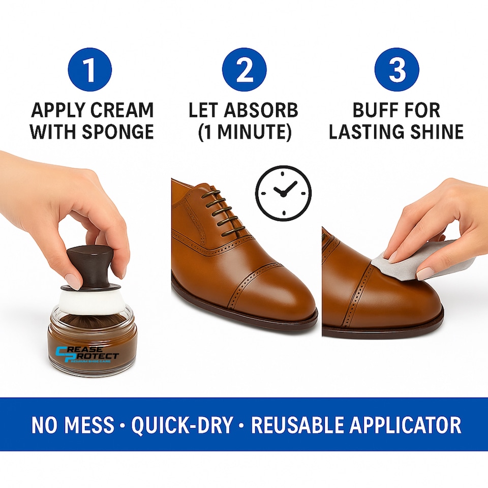 image 1 of Premium Shoe Cream - Moisturise, Nourish & Polish Leather Shoes - Dark Brown  (2 Pack)