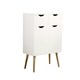 image 1 of Sideboard Storage Cabinet With Drawers Cupboard Solid Wood Legs White | 2 Door 2 Drawers