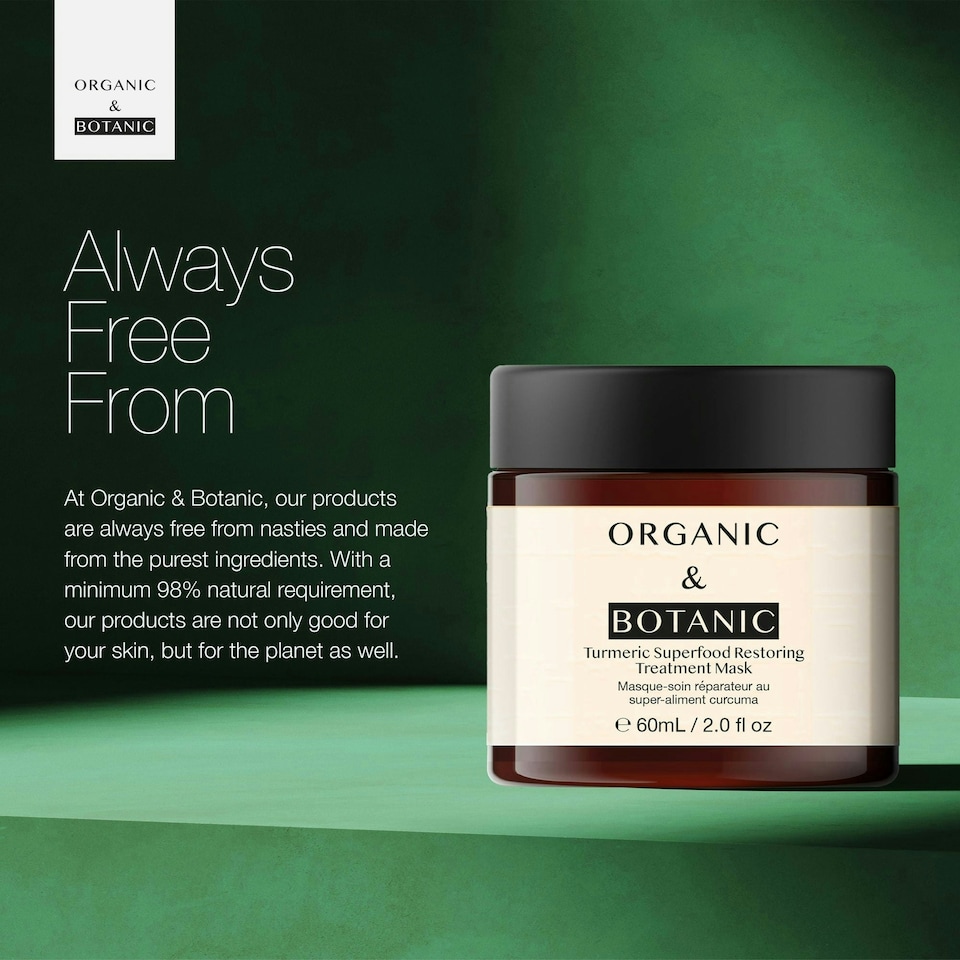 image 1 of Organic & Botanic Turmeric Superfood Restoring Treatment Mask 60ml