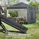 image 8 of Outsunny 3x3 (M) Pop Up Gazebo Party Tent w/ 2 Sidewalls, Weight Bags Dark Grey