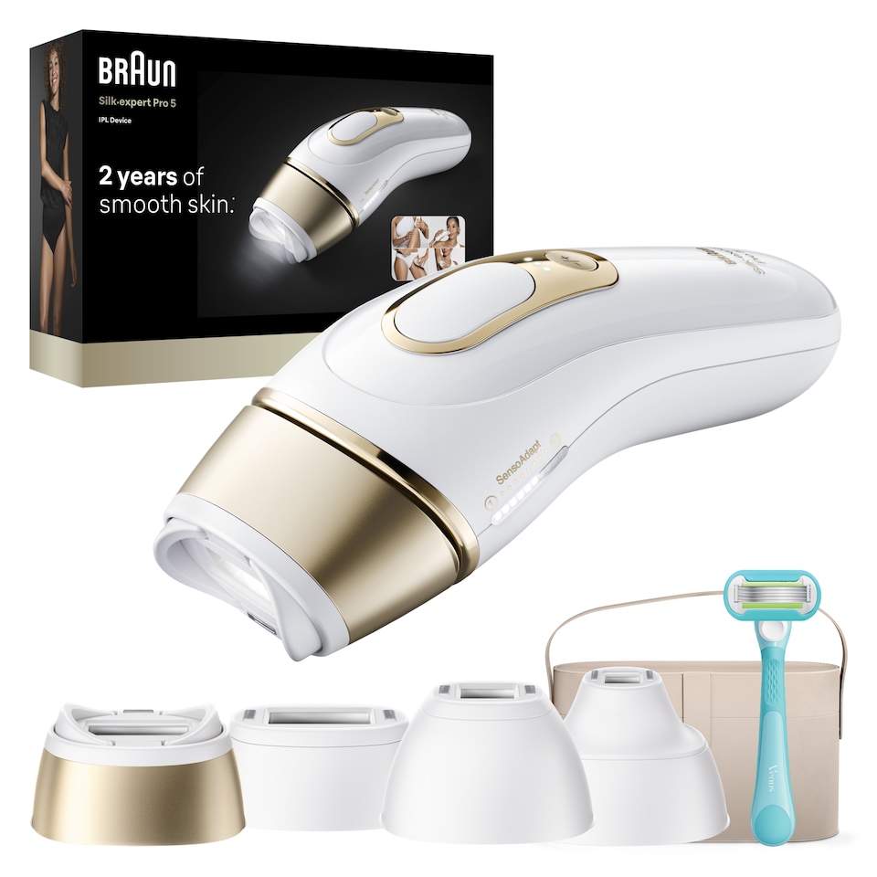 image 1 of Braun IPL Silk·expert Pro 5, At Home Hair Removal, 4 Attachment Heads, PL5441