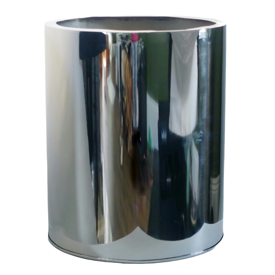 image 1 of 51cm XL Silver Metal Planter by Leaf