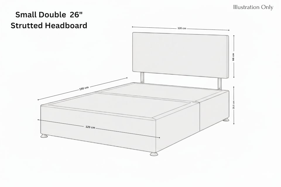 image 1 of Sloomy Mayfair Graphite Dumfries Divan Bed Base No Drawers With 26 Inch Strutted Headboard | Grey | Graphite | Small Double | 1