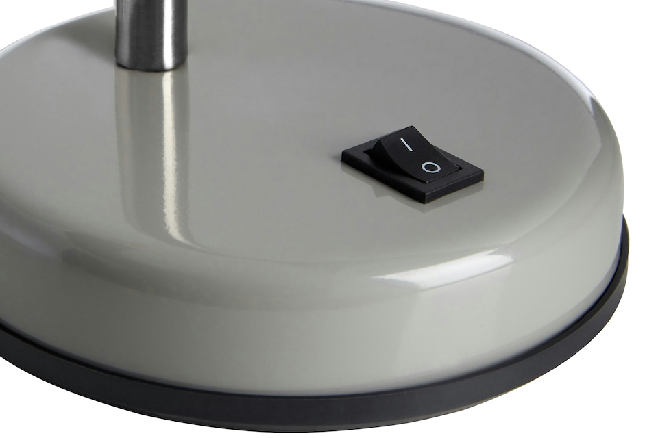 image 1 of Interiors by Premier Grey Table Lamp for Work Desk, Desk Lamp with Conical Lamp Head, Long Lasting Iron Bedside Lamp