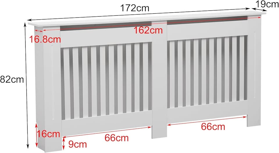 image 1 of Extra Large Radiator Cover Cabinet MDF Modern Cabinet Top Shelving Home Office Hallway