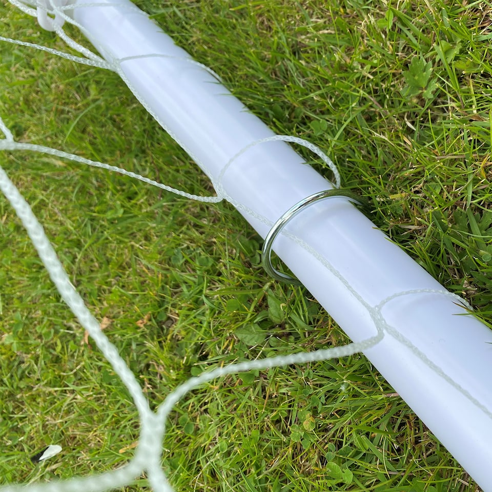 image 1 of Charles Bentley Junior 8ftx4ft Plastic Portable White Football Goal Inc. Net